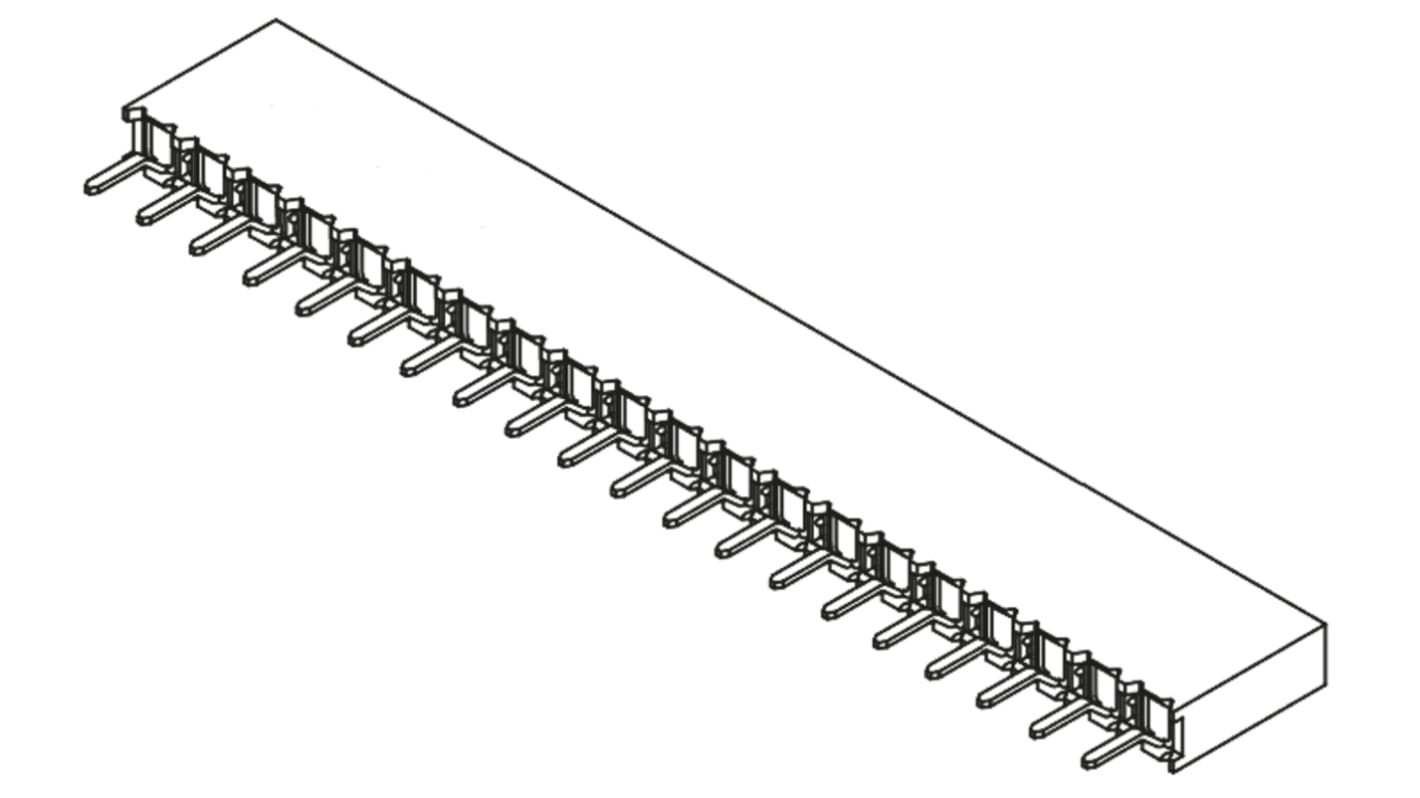 Connecteur femelle pour CI, 20 contacts, 1 rangée, 2.54mm, Traversant, Droit