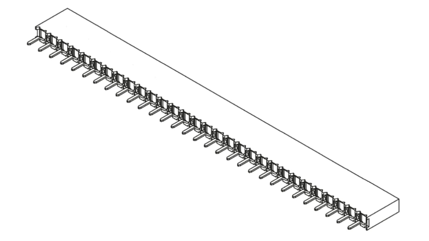 Samtec BCS Series Straight Through Hole Mount PCB Socket, 30-Contact, 1-Row, 2.54mm Pitch, Solder Termination