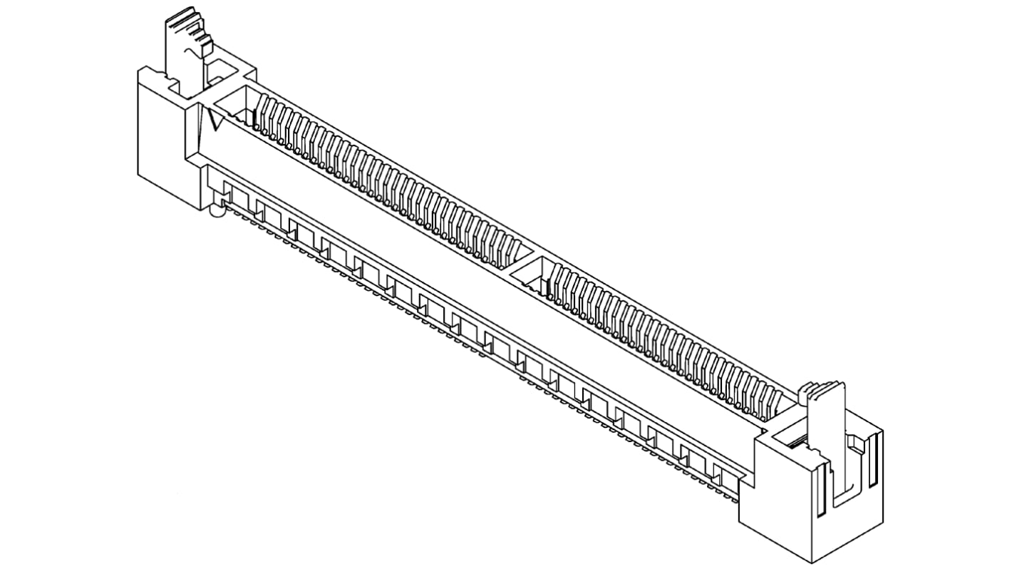 Samtec HSEC8-DV Series Straight Surface Mount Edge Connector, 100-Contact, 2-Row, 0.8mm Pitch, SMT Termination