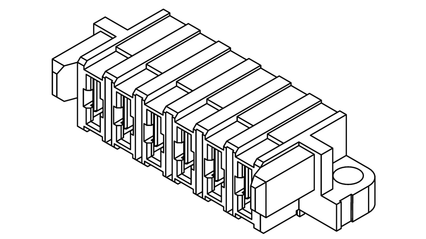 Samtec MPS Series Right Angle Through Hole Mount PCB Socket, 8-Contact, 1-Row, 5mm Pitch, Solder Termination