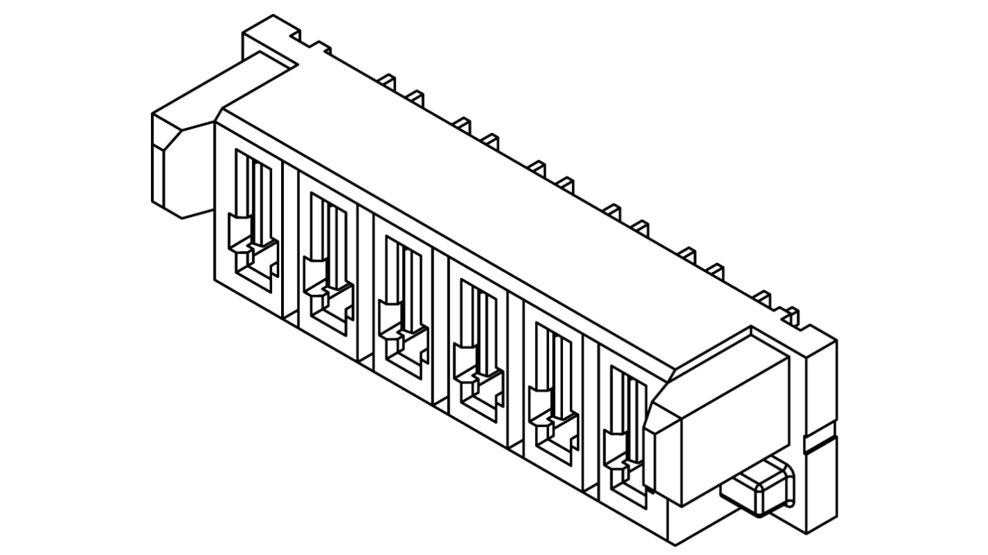 Presa PCB Samtec, 4 vie, 1 fila, passo 5mm, Montaggio con foro passante