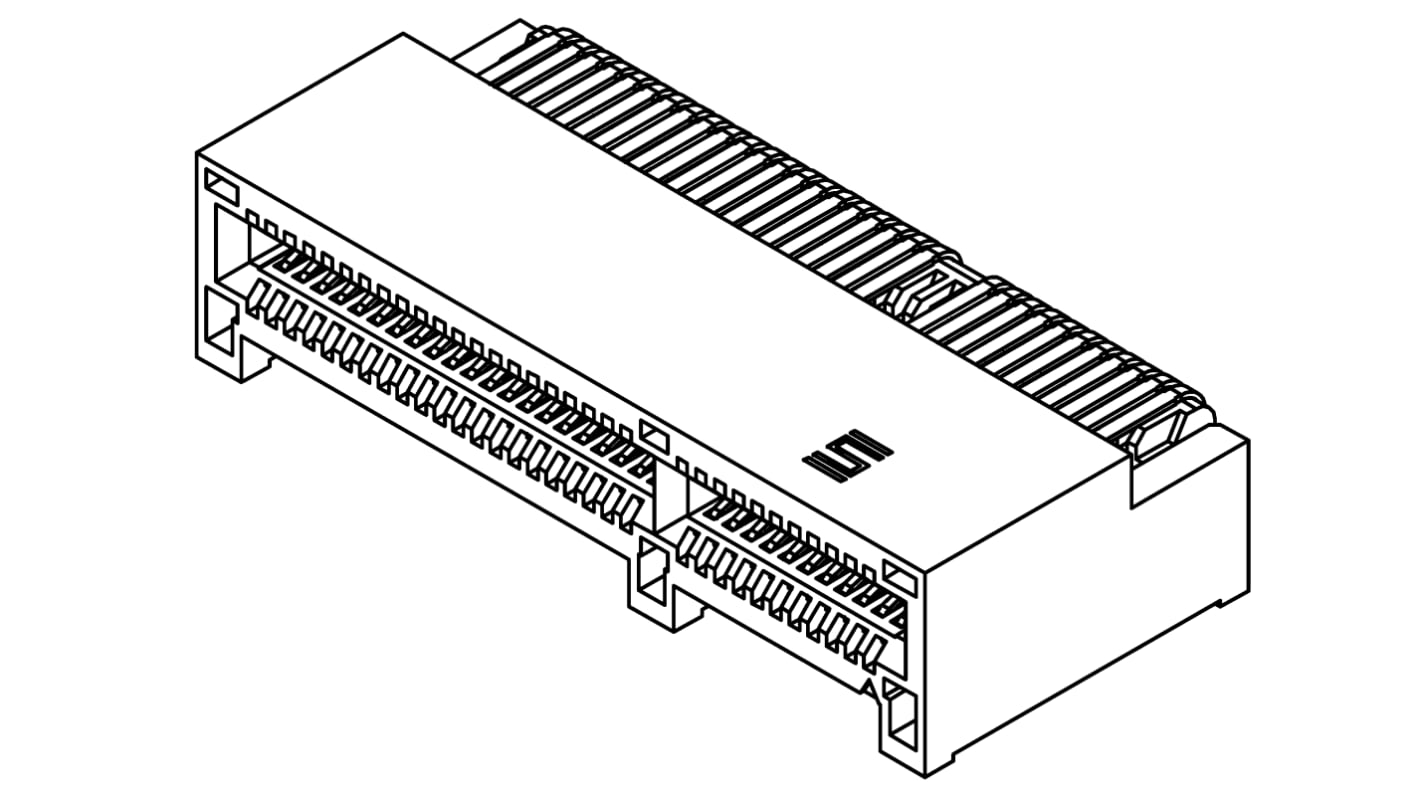 Samtec PCIE Series Right Angle Female Edge Connector, Through Hole Mount, 64-Contacts, 1mm Pitch, 2-Row, Solder