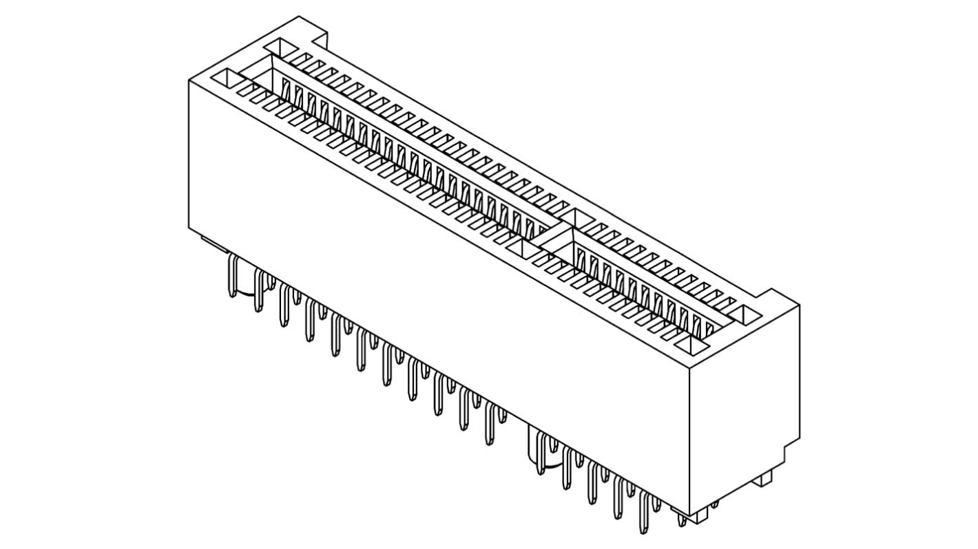 Samtec PCIE sorozatú, Átmenő furat Edge-csatlakozó 1mm 164 pólusú, 2 soros, 2.5A