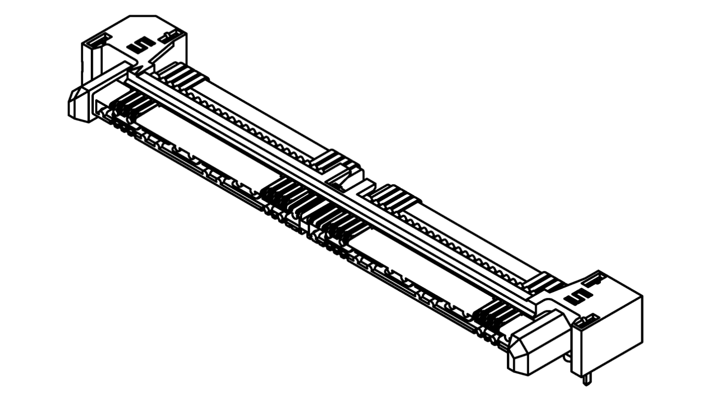 Samtec Q Rate QRM8 Series Straight Through Hole PCB Header, 104 Contact(s), 0.8mm Pitch, 2 Row(s), Shrouded