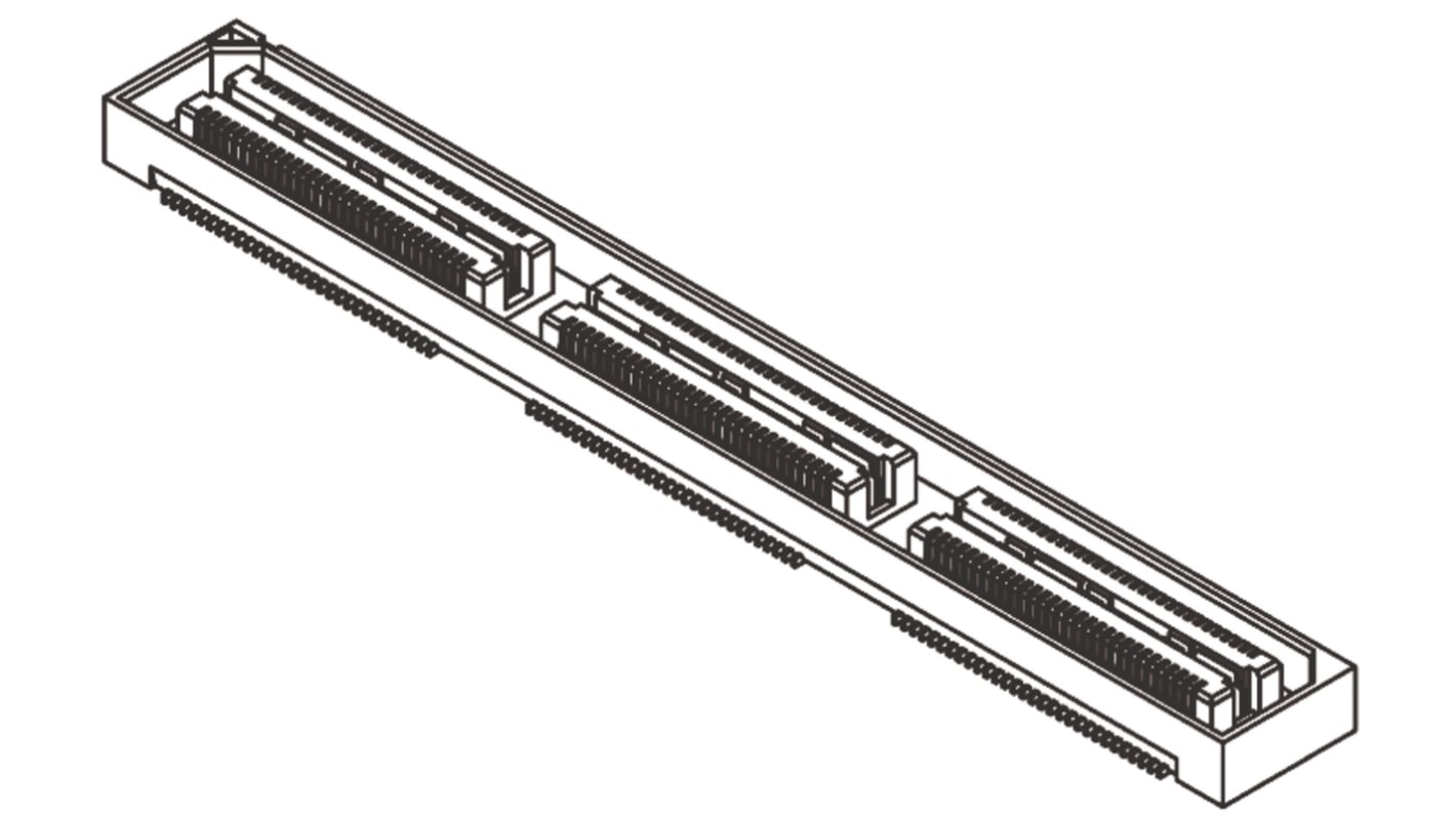 Samtec QSH Series Straight Surface Mount PCB Socket, 180-Contact, 2-Row, 0.5mm Pitch, Solder Termination