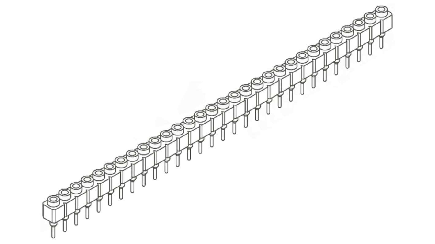 Presa PCB Samtec, 30 vie, 1 fila, passo 2.54mm, Montaggio con foro passante