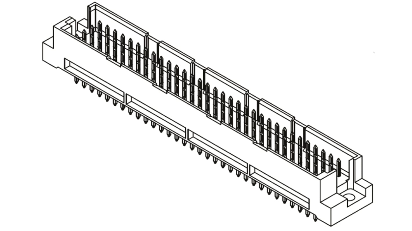 Konektor DIN 41612, řada: ERNIPRESS, Samec, rozteč: 2.54mm, počet kontaktů: 128, počet řad: 4, orientace těla: Rovný