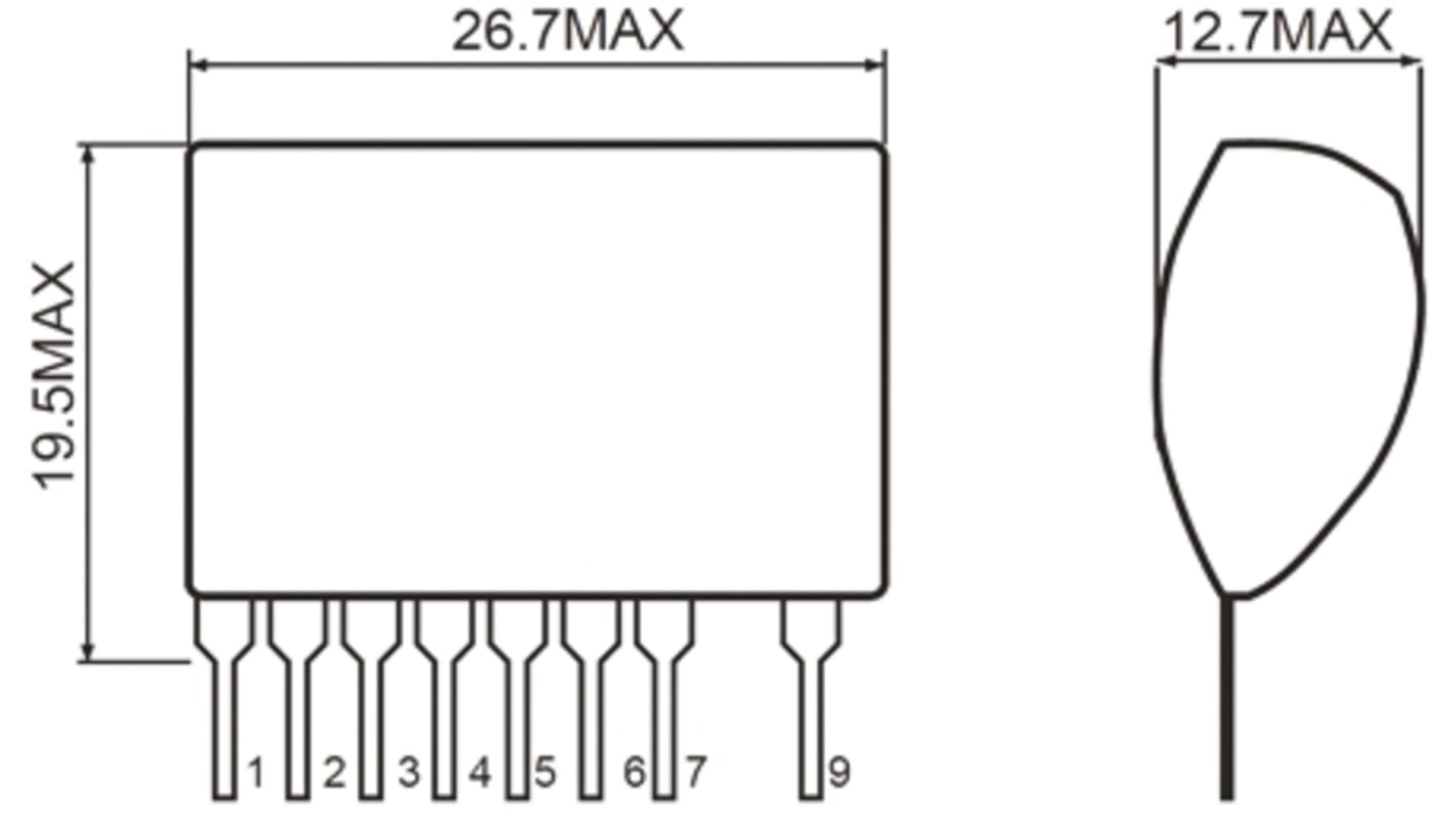 ROHM BP5122, 1-Channel DC-DC Converter, 10mA 9-Pin, SIP