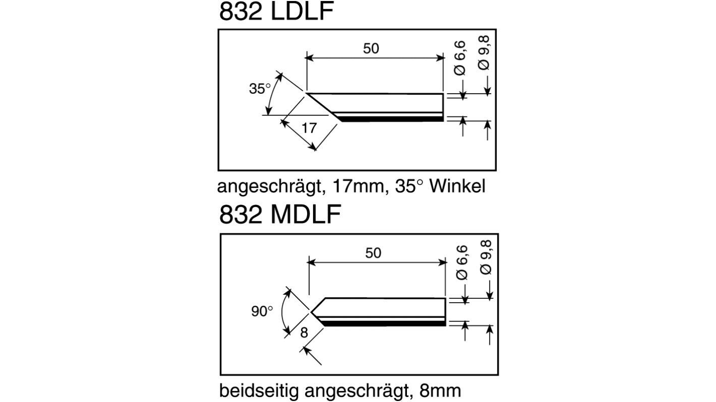 Punta saldatore Ersa, serie Serie 832, 8 mm, forma: Scalpello diritto, angolo 90°