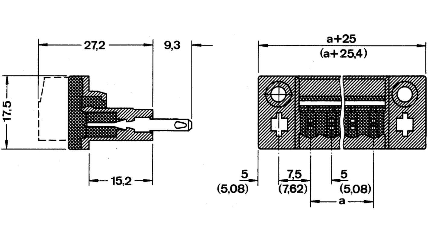 Borne enchufable para PCB Ángulo recto Phoenix Contact serie DFK-MSTB 2.5/ 9-G-5.08 de 9 vías, 1 fila, paso 5.08mm,