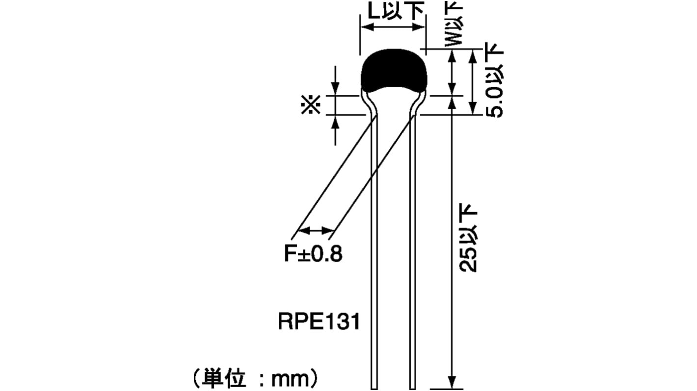 Murata 積層セラミックコンデンサ(MLCC) 33nF 50V dc RPER11H333K2M1A01A