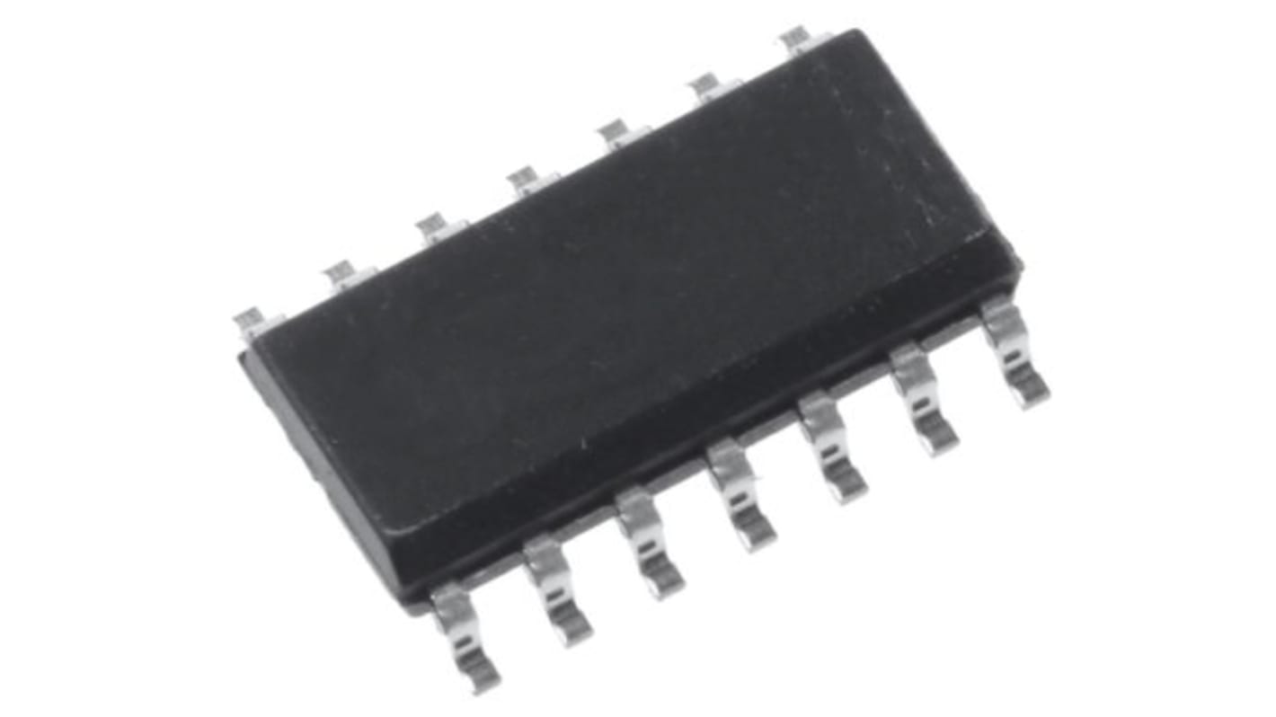TS914AIDT STMicroelectronics, CMOS, Op Amp, RRIO, 1.4MHz 100 kHz, 2.7 → 16 V, 14-Pin SO