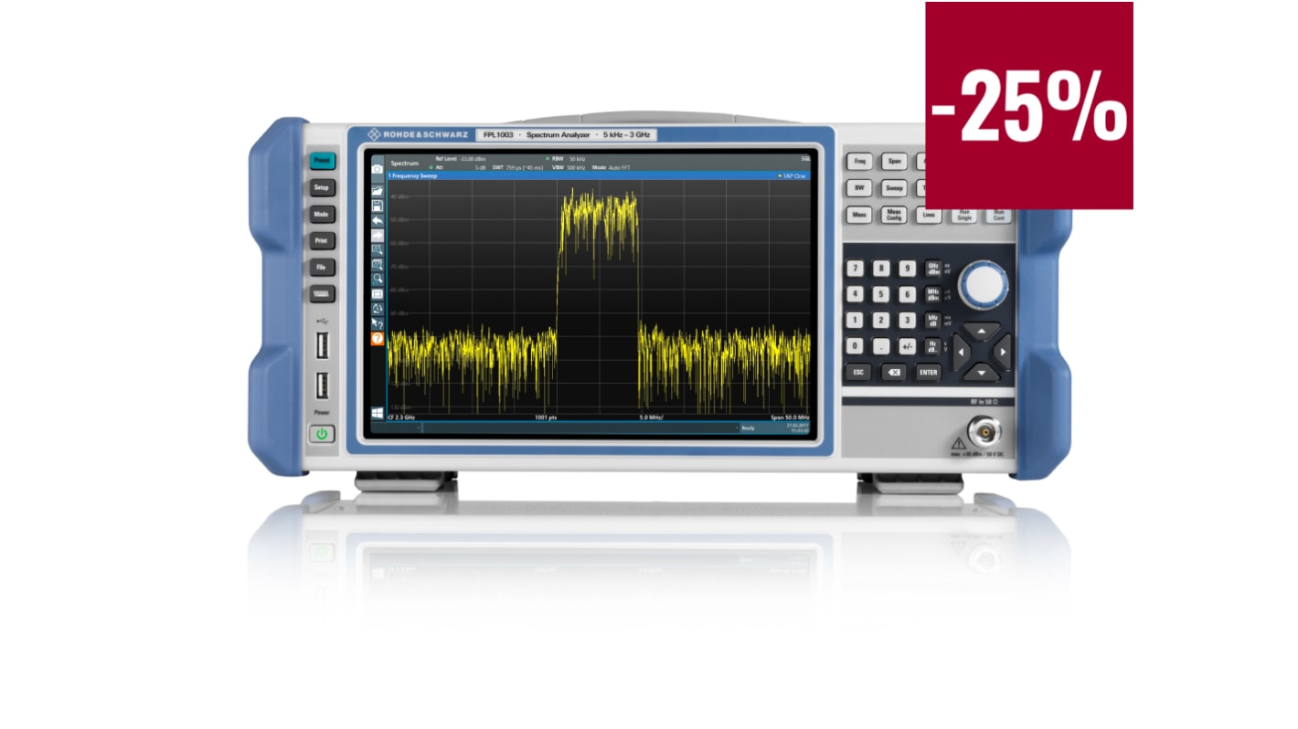 Bundle analizador de espectro Rohde & Schwarz FPL-EMI3 FPL1003, , 1 canal canales, TFT color, GPIB, LAN, USB, Sobremesa