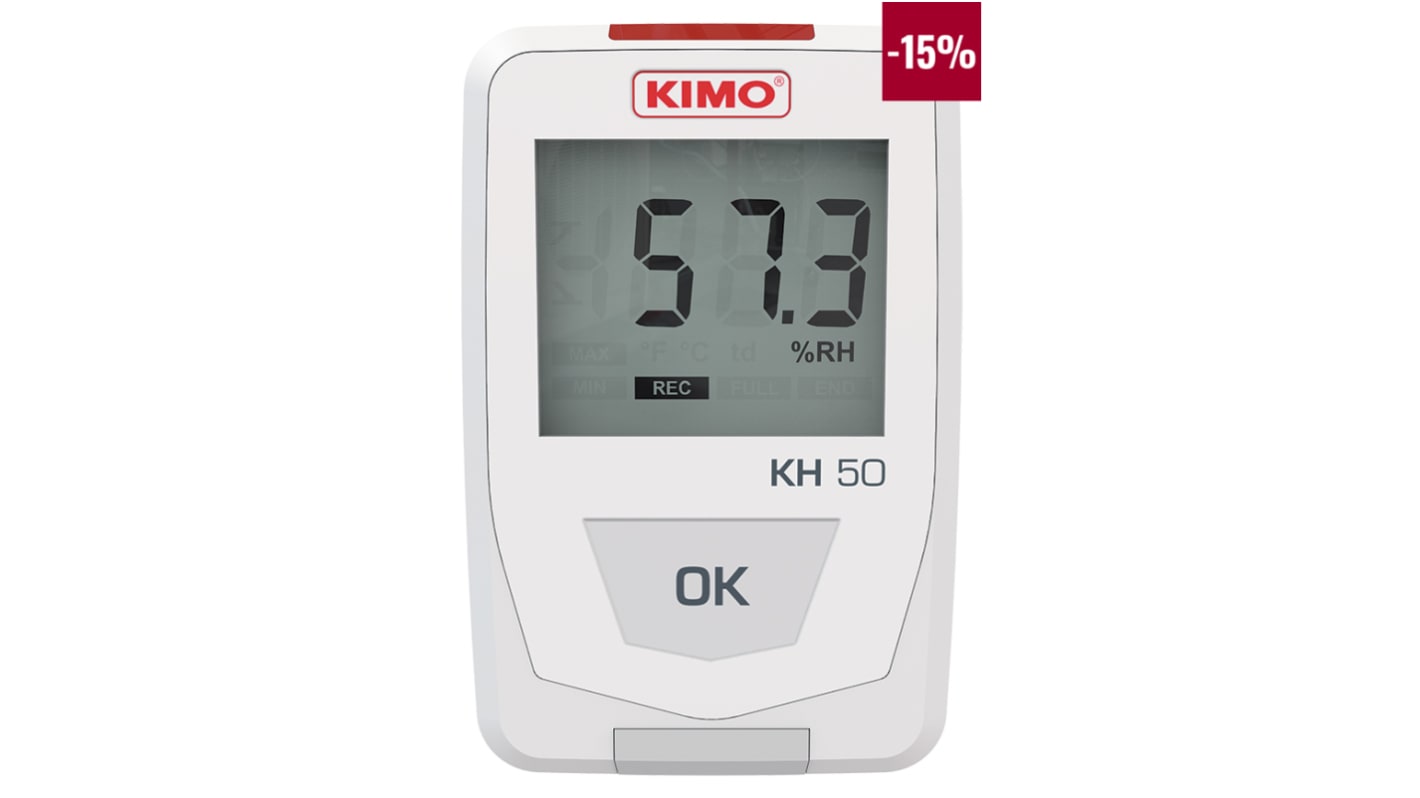 Registrador de datos KIMO KH-50, para Humedad, Temperatura, interfaz USB