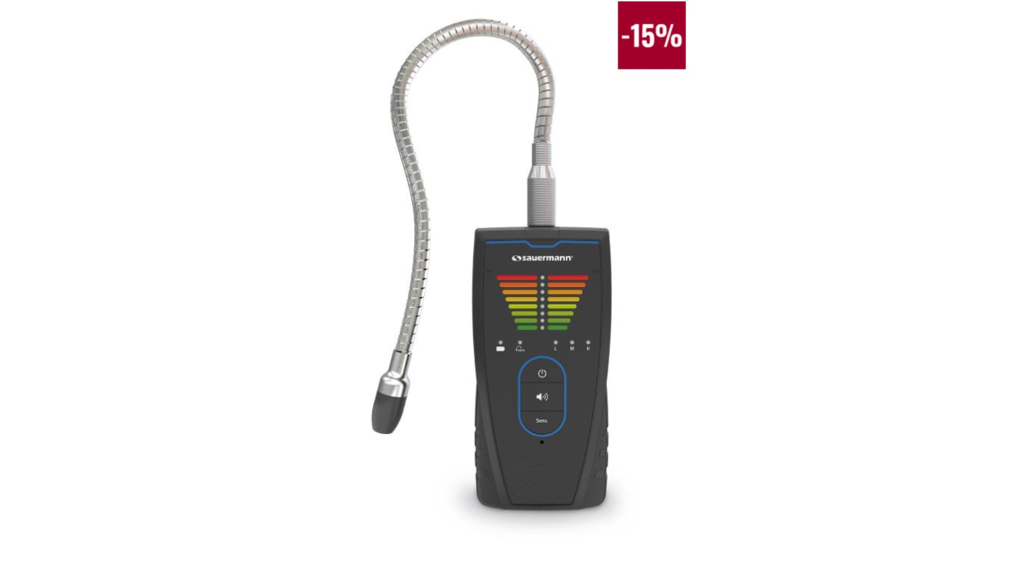 SAUERMANN. Gasdetektor für Kältemittel 1 Sek. LED 2 %, Umwelt, , Handheld