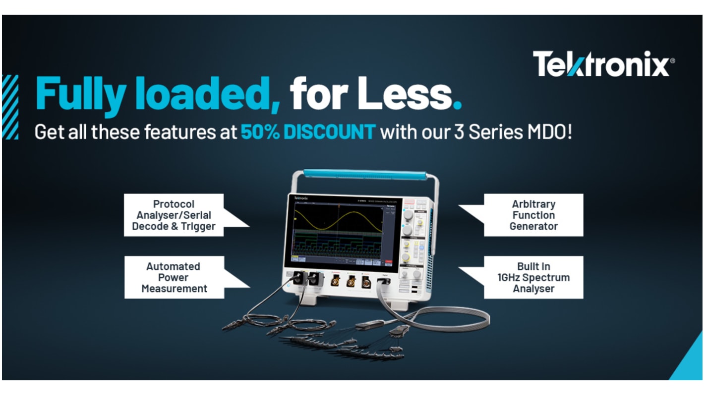 Oscilloscope multidomaines De table Tektronix série 3 Series MDO, 500MHz, Etalonné RS