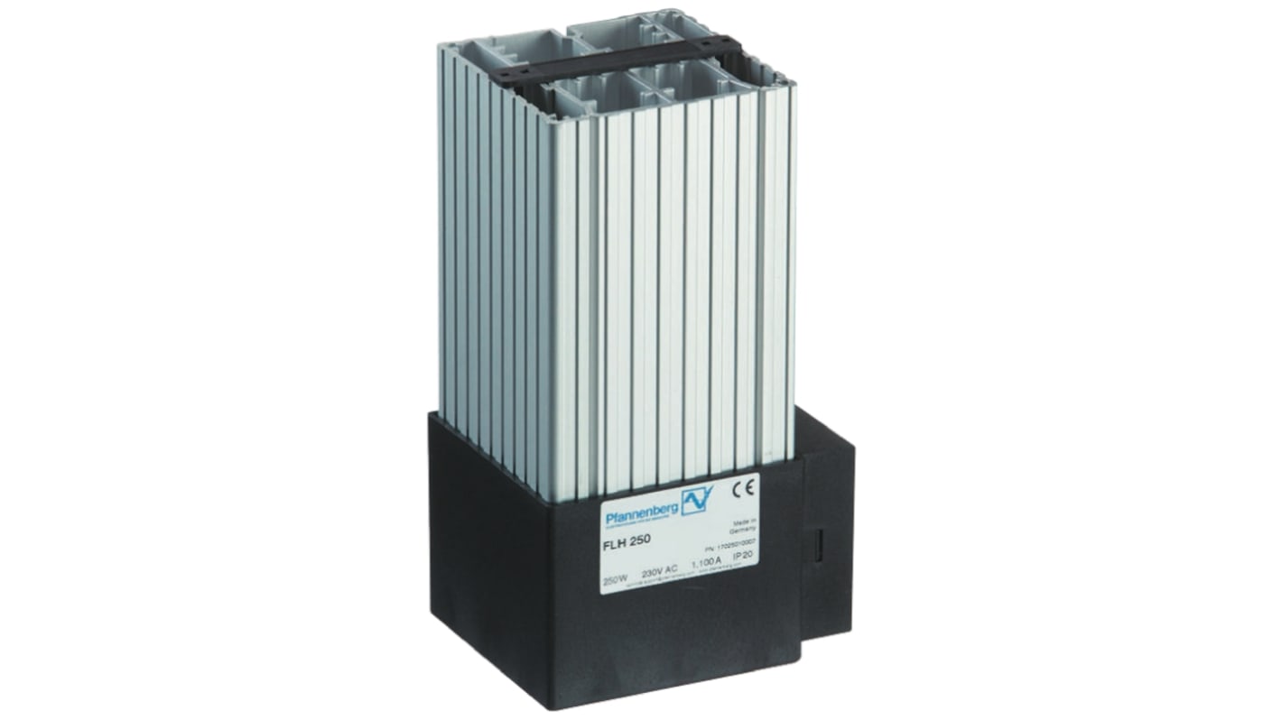 Resistencia calefactora Pfannenberg de 250W, alim. 115V ac, dim. 104mm, x 85mm, x 183.5mm