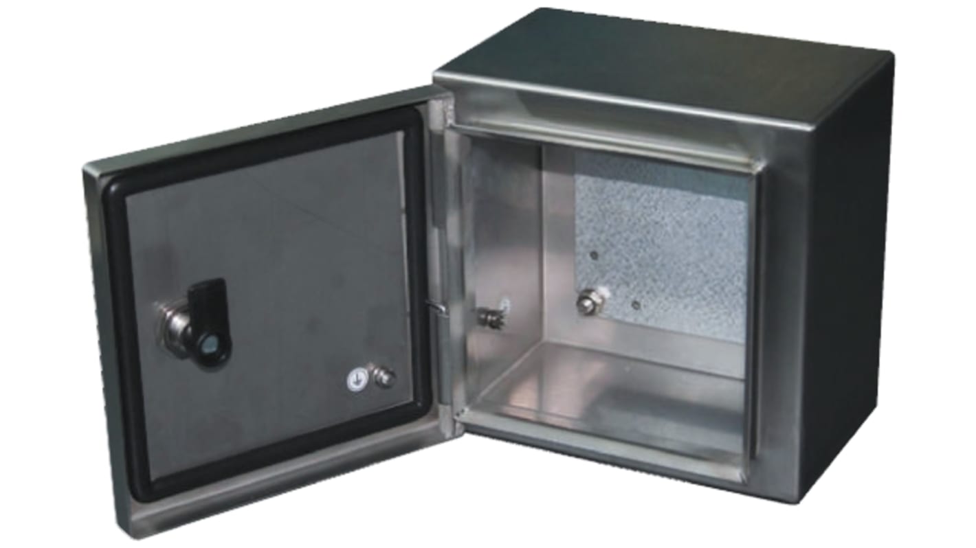 Caja de pared RS PRO de Acero inoxidable 304 Sin Pintar, con placa de montaje, 500 x 500 x 200mm, IP66