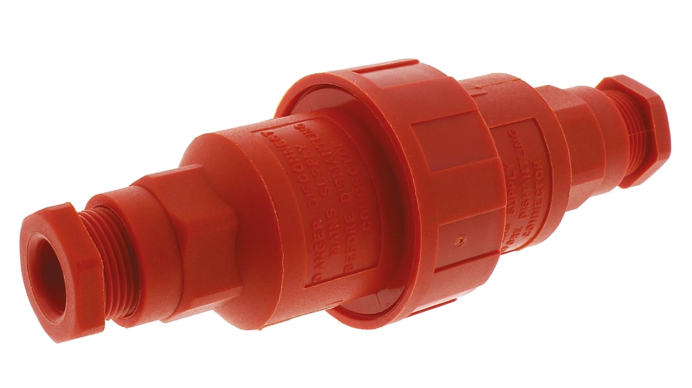 3 Pole IP68 Rating Cable Mount Mains Inline Connector Rated At 16A