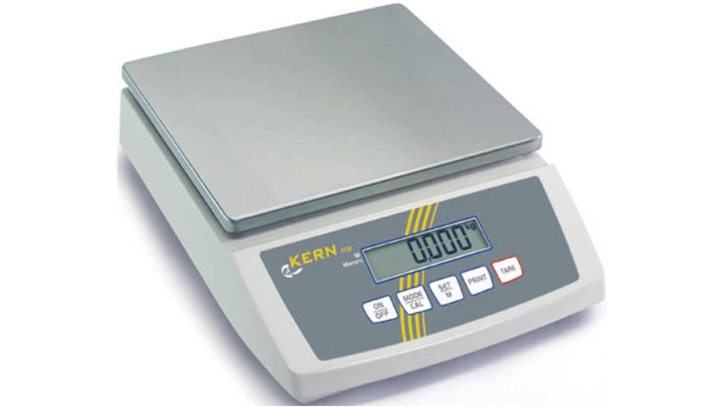 Kern FCB 12K1 Bench Weighing Scale, 12kg Weight Capacity, With RS Calibration