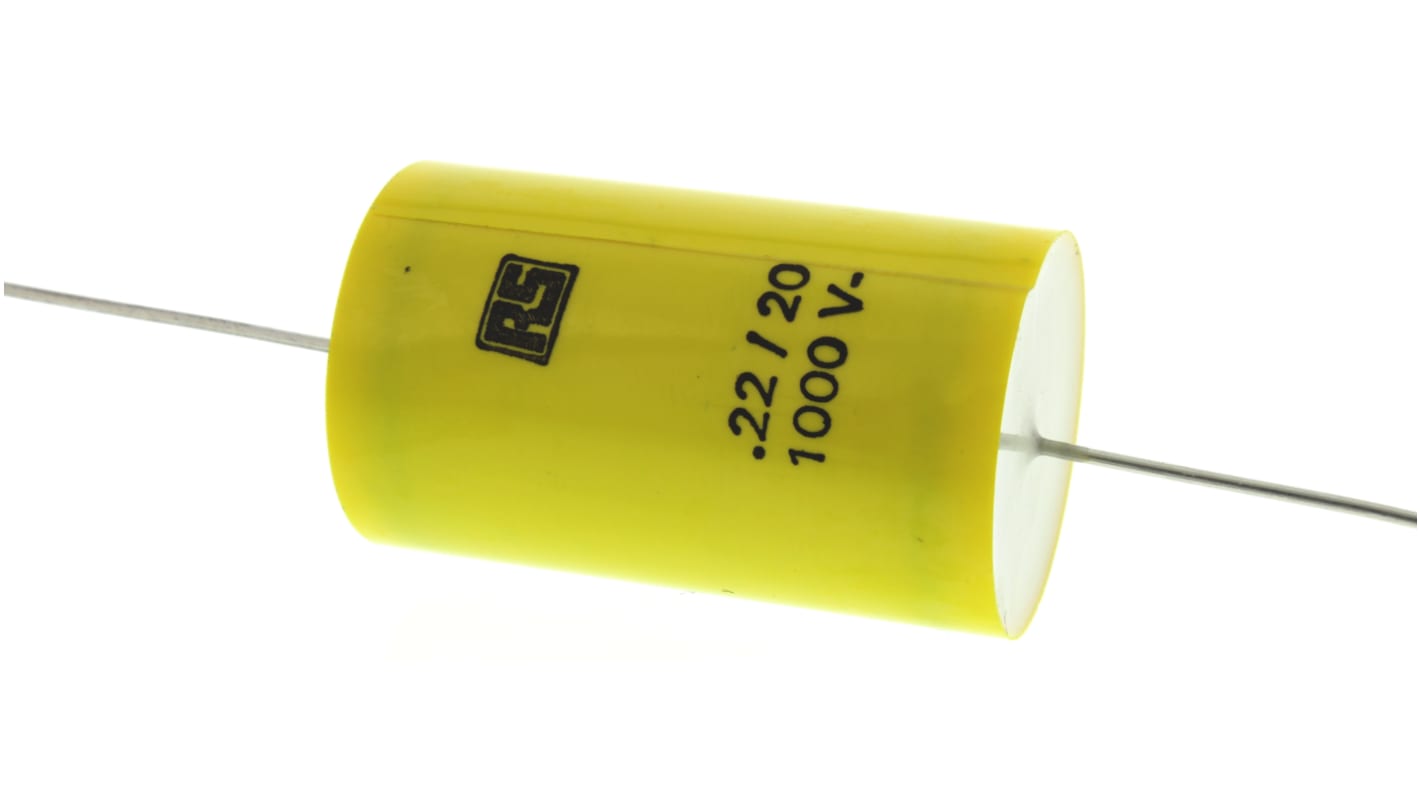 KEMET A72 Polypropylene Film Capacitor, 1 kV dc, 400 V ac, ±20%, 220nF, Through Hole