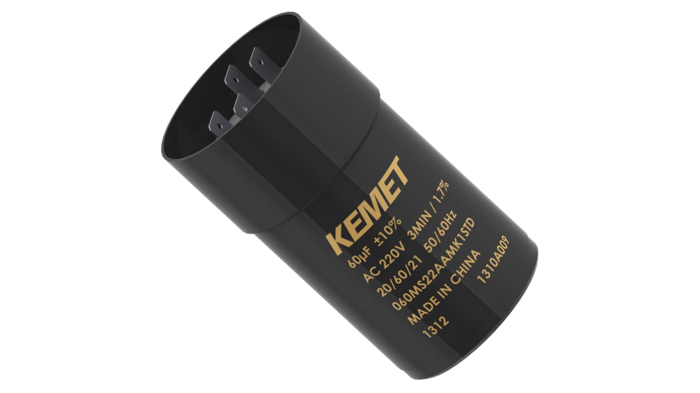 Condensador electrolítico KEMET serie MS, 400μF, 0 → +25%, 120V ac, de encaje a presión, 38 x 116mm