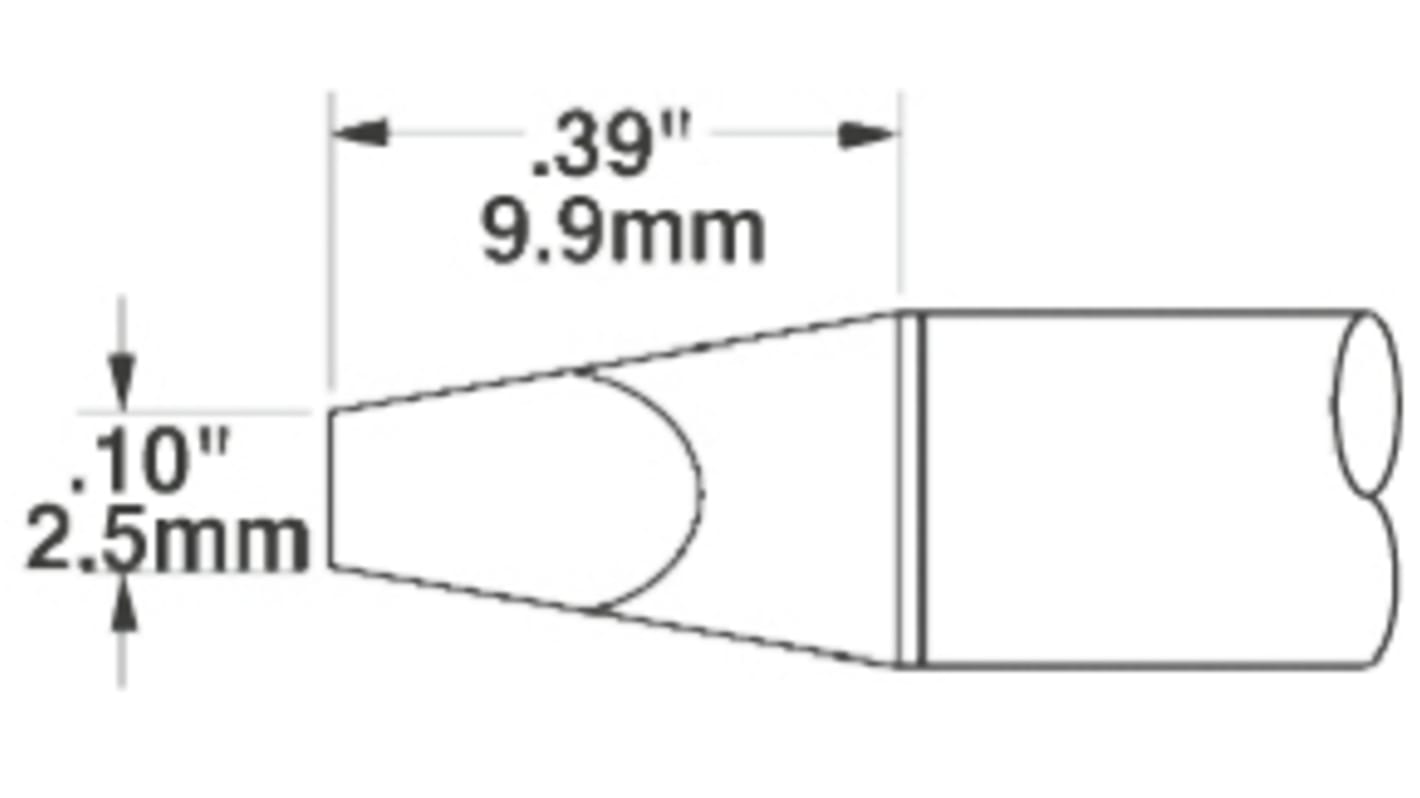 Punta de soldadura tipo Cincel Metcal, serie SSC-6 mod. SSC, punta de 2,5 mm, 30°, para usar con MFR-H6-SSC, SP-HC1