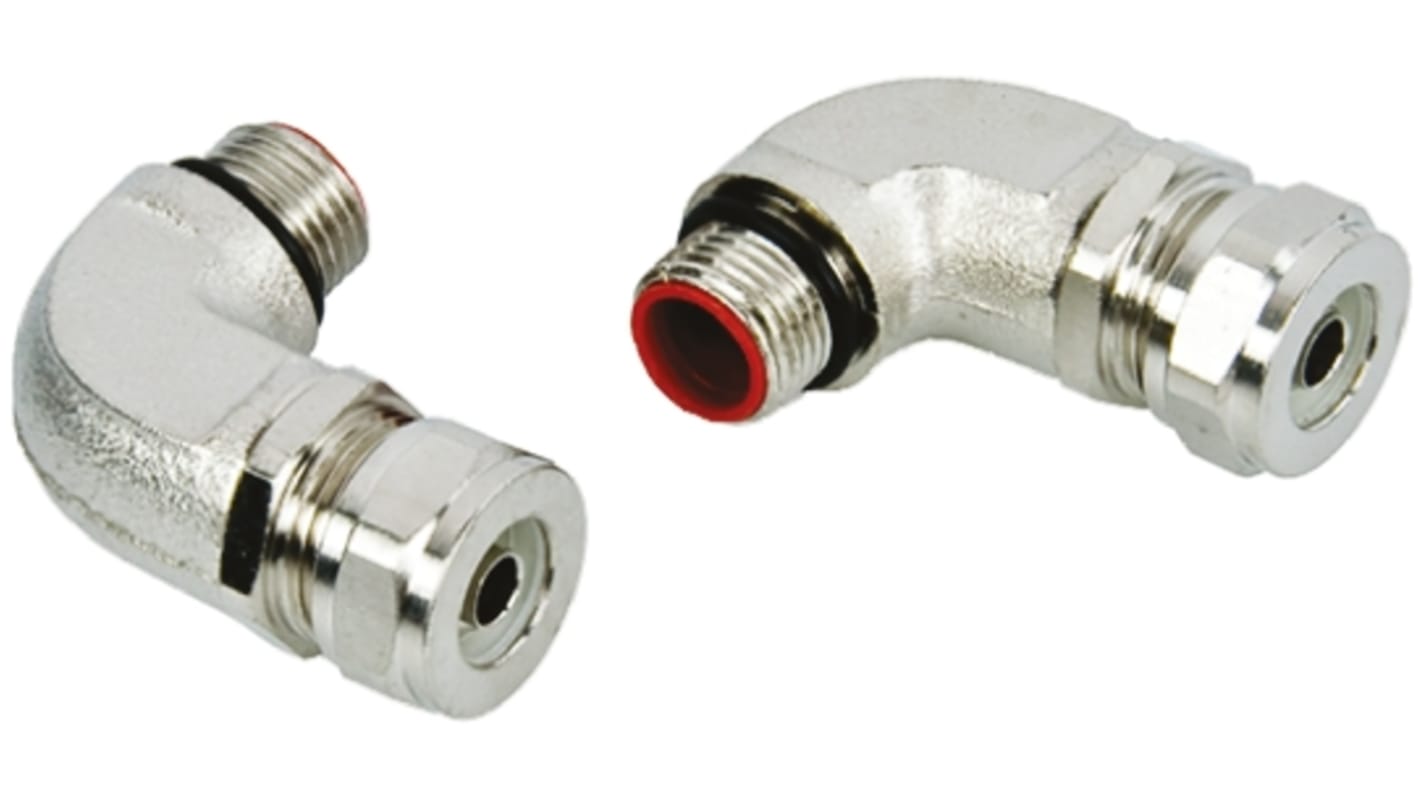 Adaptaflex SPL Stahl Kabelrohr Befestigung 90° Winkel M32 32mm Silber Nickelplattiert-Finish IP67