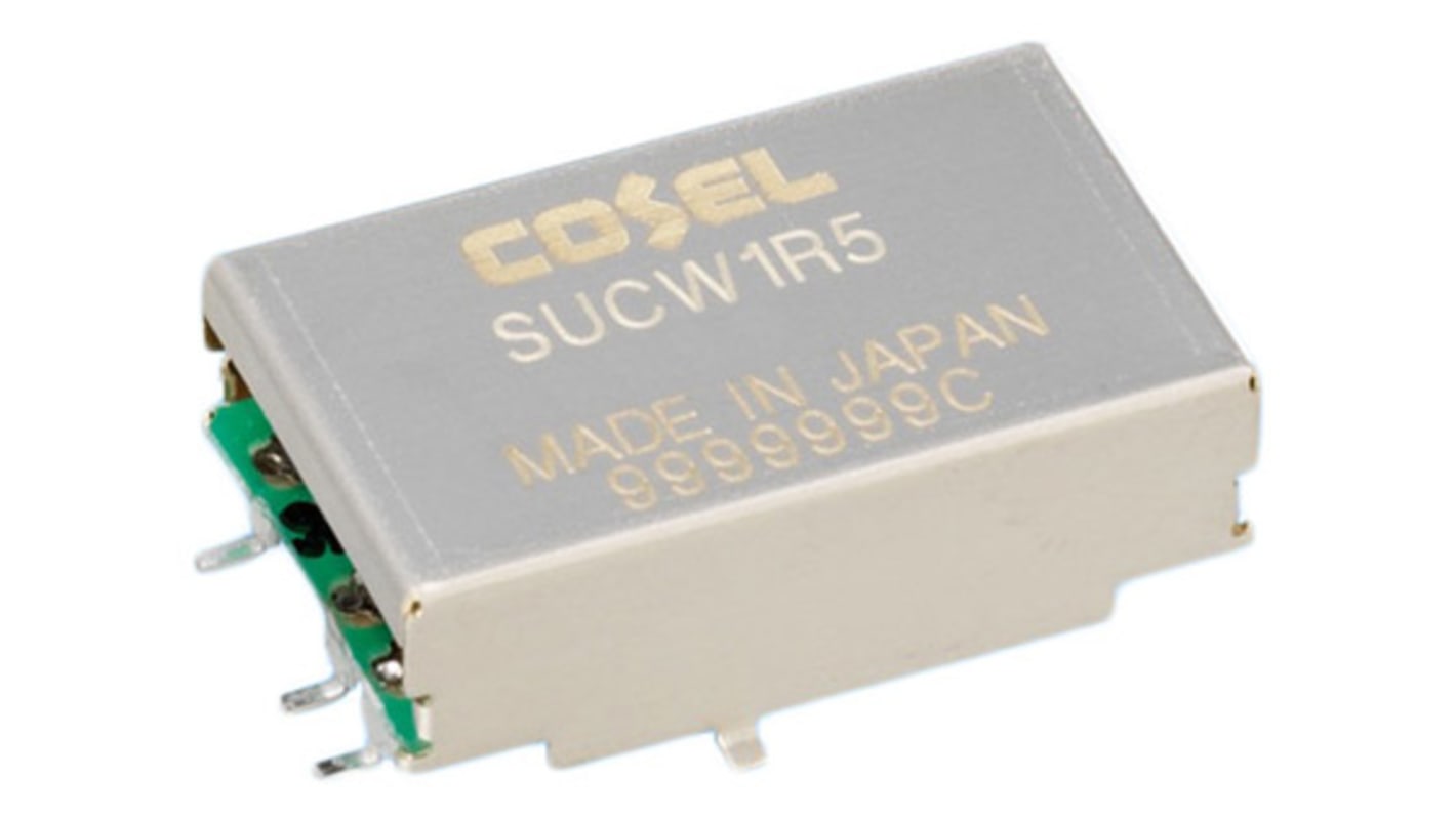 Cosel DC-DC Converter, ±15V dc/ 50mA Output, 9 → 18 V dc Input, 1.5W, Surface Mount, +85°C Max Temp -40°C Min