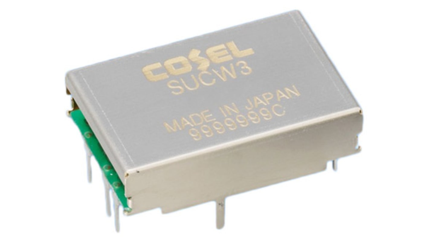 Cosel DC-DC Converter, ±15V dc/ 100mA Output, 9 → 18 V dc Input, 3W, Through Hole, +85°C Max Temp -40°C Min Temp