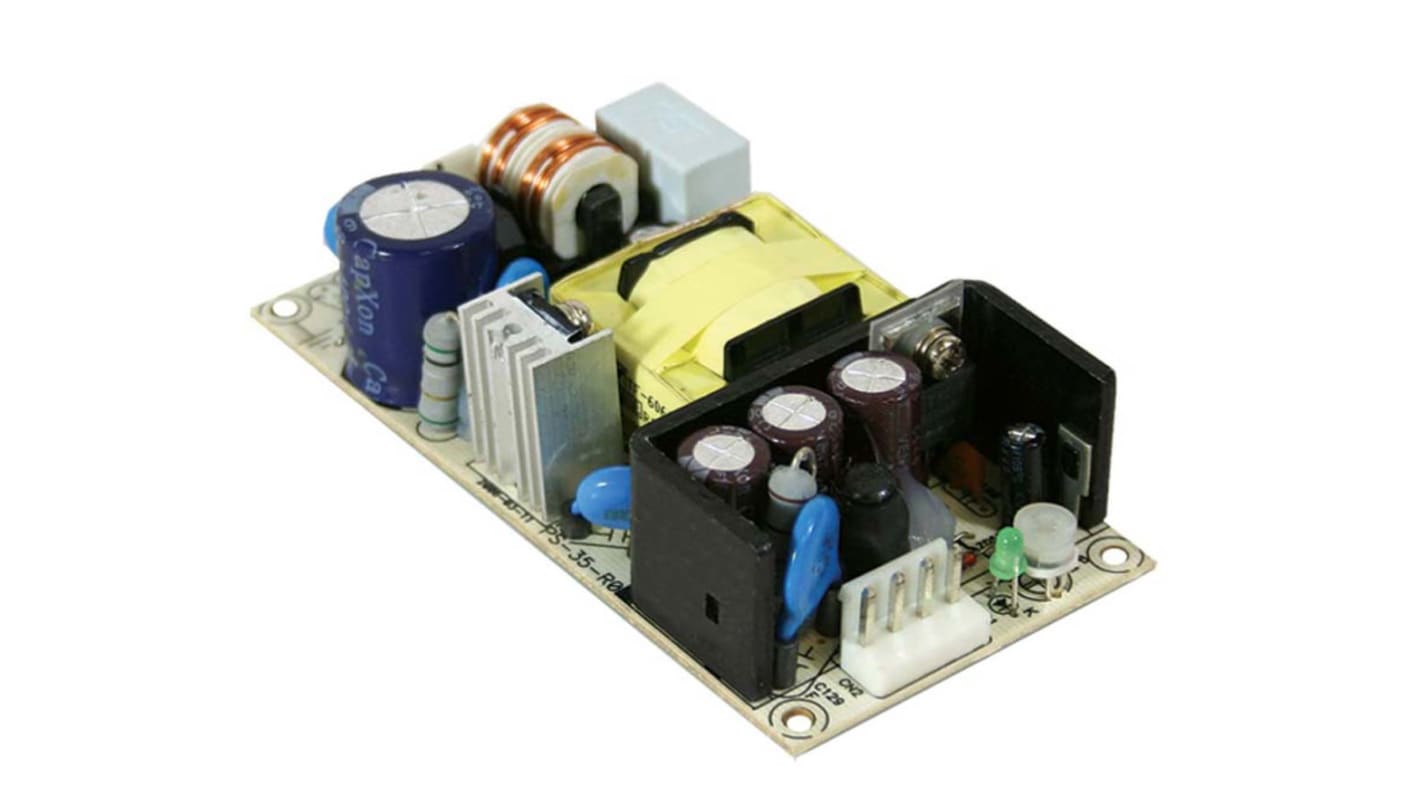 MEAN WELL Embedded Switch Mode Power Supply SMPS, PS-35-12, 12V dc, 3A, 36W, 1 Output, 127 → 370 V dc, 90