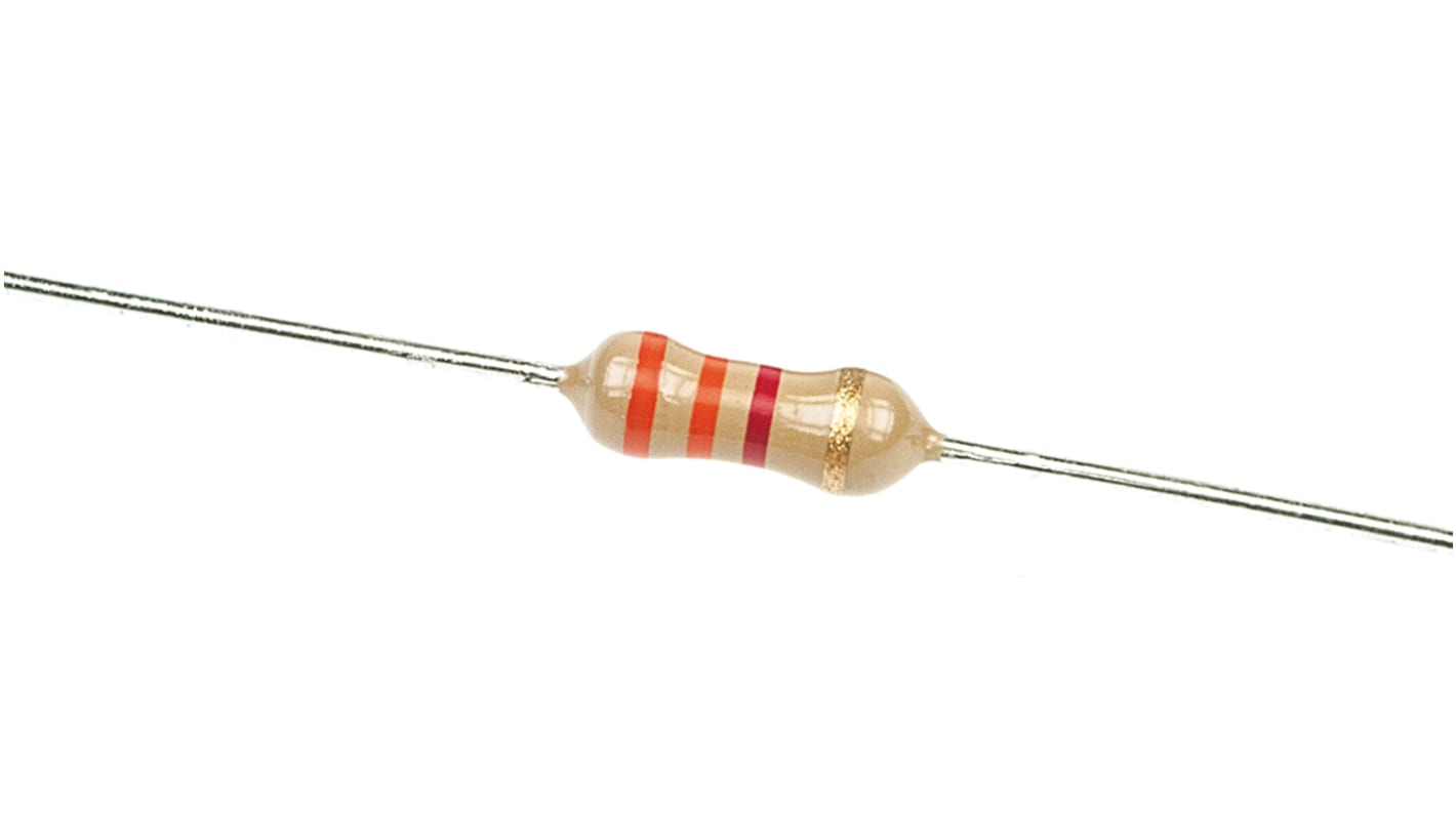 TE Connectivity 3.3kΩ Carbon Film Resistor 0.33W ±5% CFR25J3K3