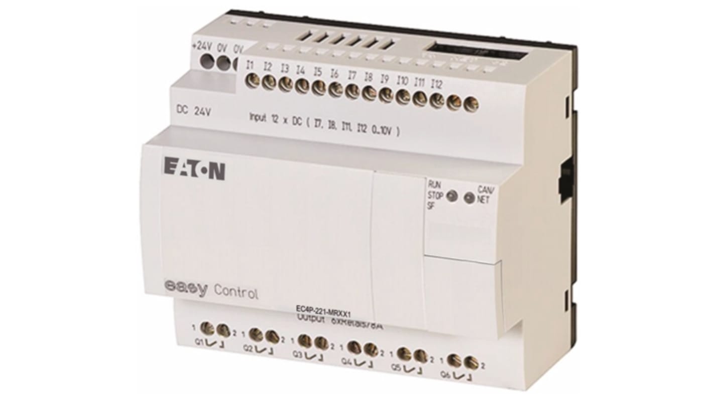 Eaton logikai modul Egyszerű, CANOpen, ModBus, kapacitás: 256 kB, DIN-sín, 24 V dc
