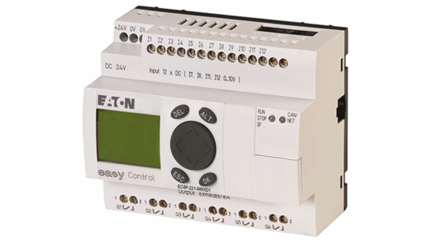 Eaton Easy Series Logic Module for Use with easyControl, 24 V dc Supply, Relay Output, 12-Input, Analogue, Digital Input