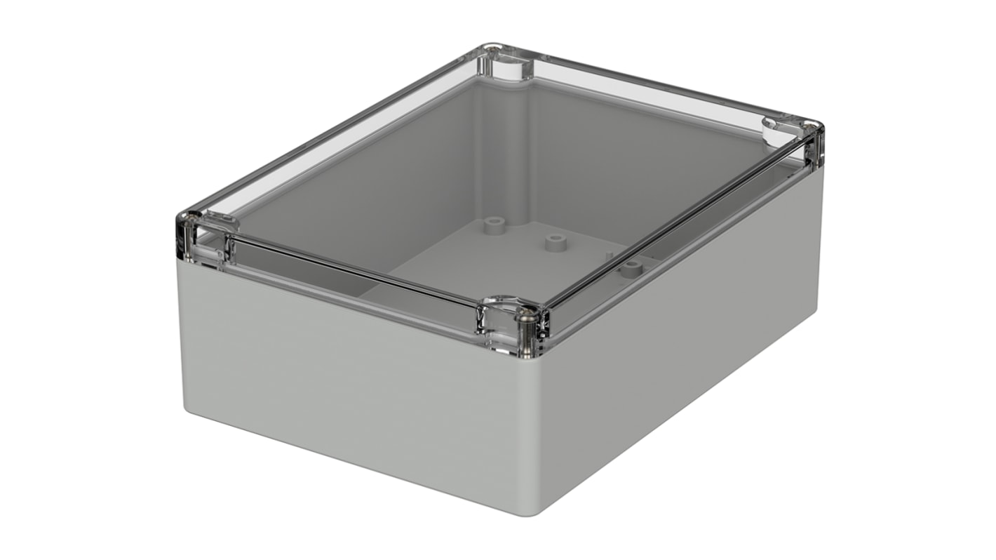 Bopla Euromas Series Grey Polycarbonate Enclosure, IP65, Flanged, Transparent Lid, 200 x 150 x 75mm