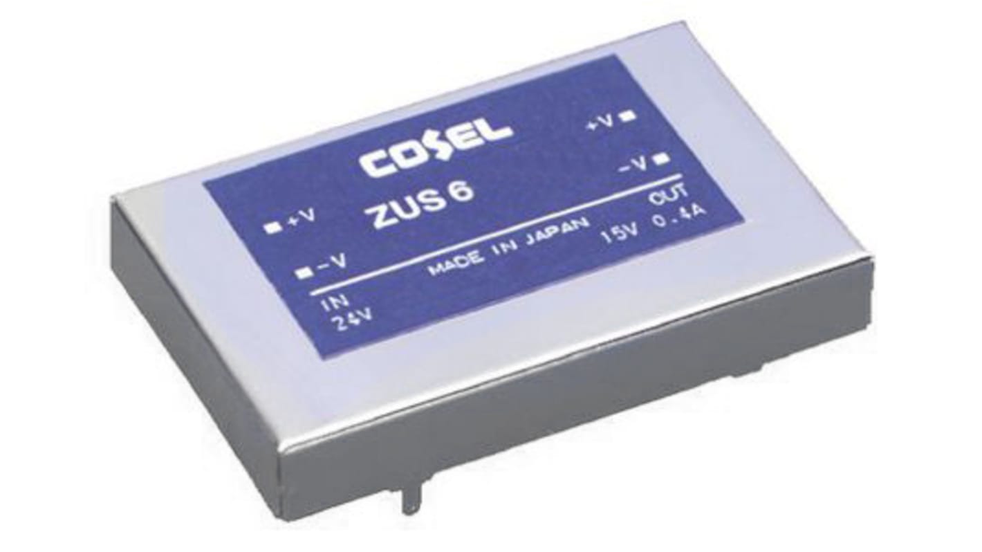 Cosel DC-DC Converter, 12V dc/ 500mA Output, 9 → 18 V dc Input, 6W, Through Hole, +71°C Max Temp -40°C Min Temp