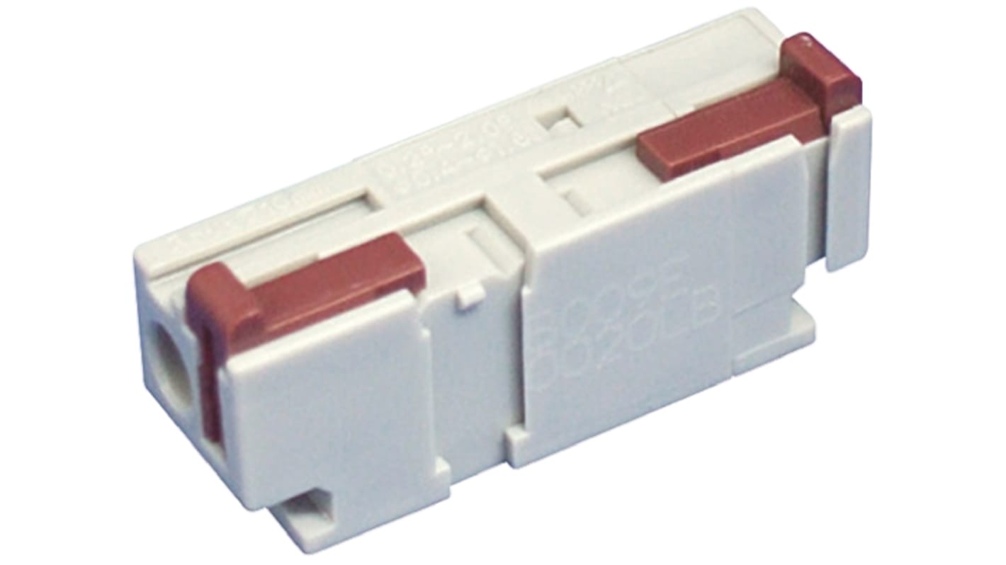 Sato Parts Non-Fused Terminal Block, 1-Way, 10A, 24 → 14 AWG, 26 → 14 AWG Wire, Spring Cage Termination