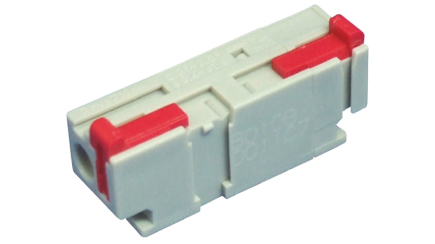 Sato Parts Non-Fused Terminal Block, 1-Way, 10A, 24 → 14 AWG, 26 → 14 AWG Wire, Spring Cage Termination