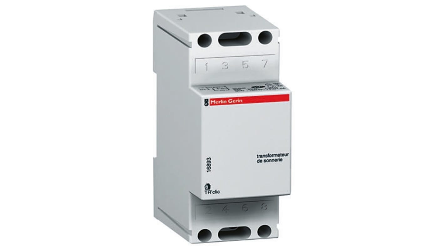 Schneider Electric 8VA DIN Rail Transformer, 230V ac Primary, 8V ac, 12V ac Secondary