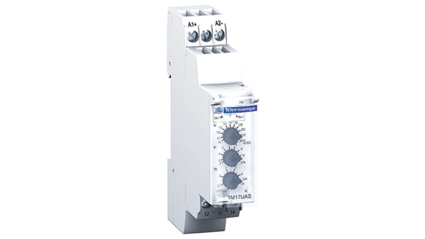 Schneider Electric Voltage Monitoring Relay, 1 Phase, SPDT, 65 → 260V ac/dc, DIN Rail