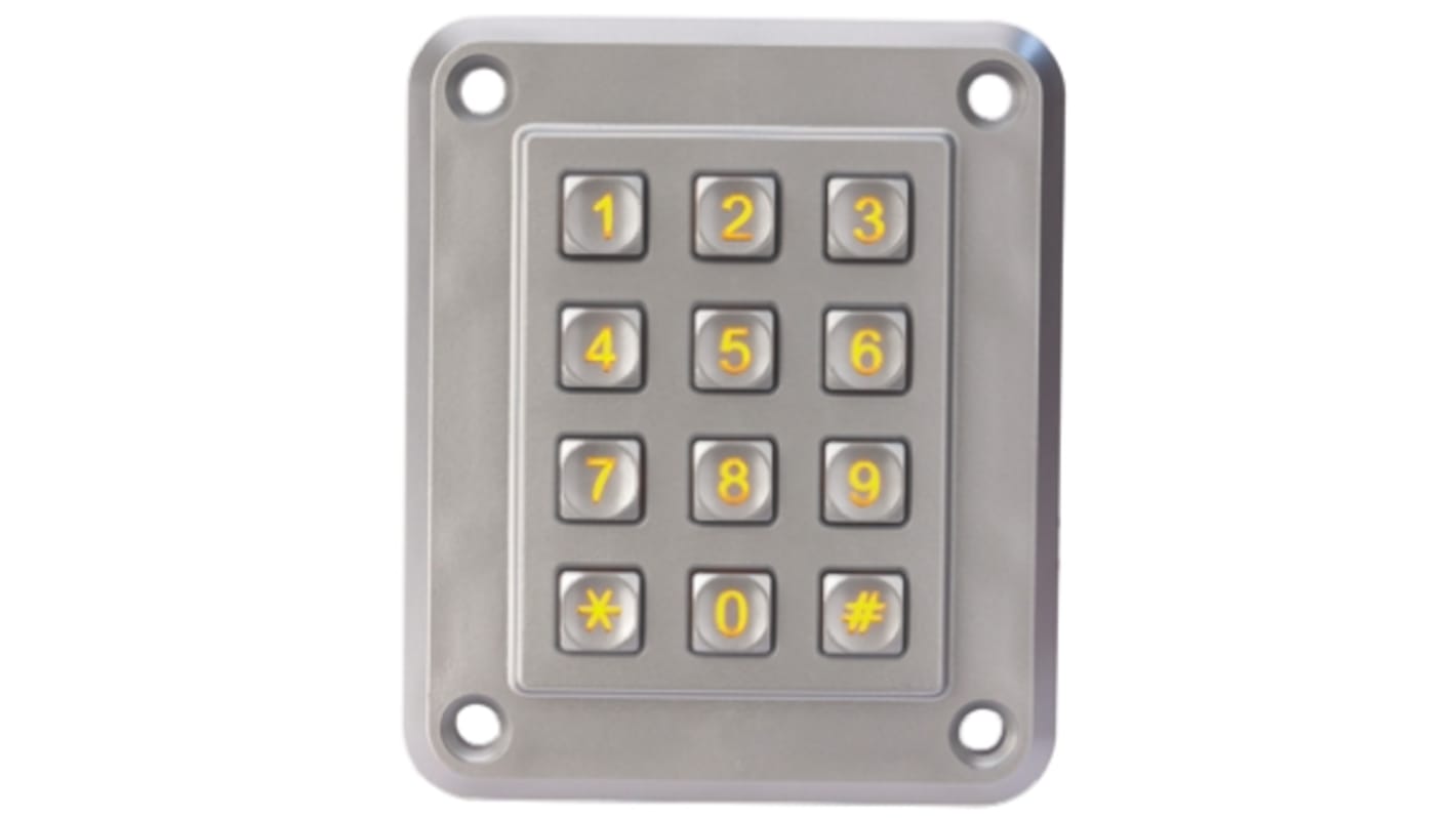 EOZ IP67 12 Key ZAMAK 5 Illuminated Anti Vandal Keypad