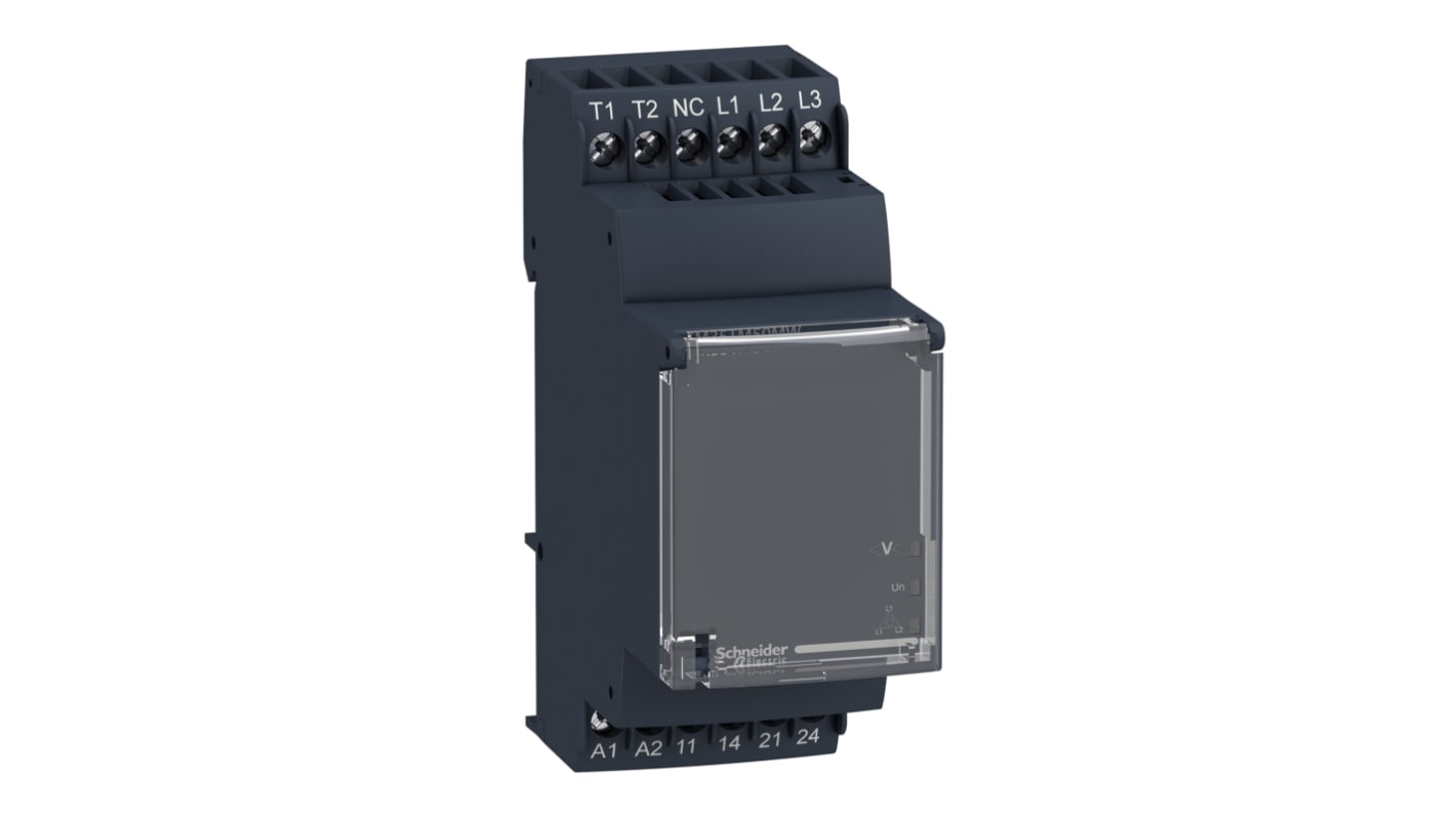 Schneider Electric Phase, Temperature, Voltage Monitoring Relay, 3 Phase, DPST, 208 → 480V ac, DIN Rail