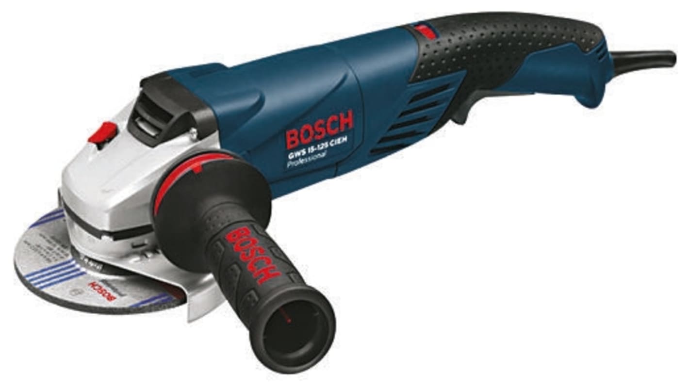 Smerigliatrice angolare Bosch GWS 15-125CIEH, disco 125mm, velocità da 2800 to11000giri/min, 1.5kW, Tipo C - EuroPlug