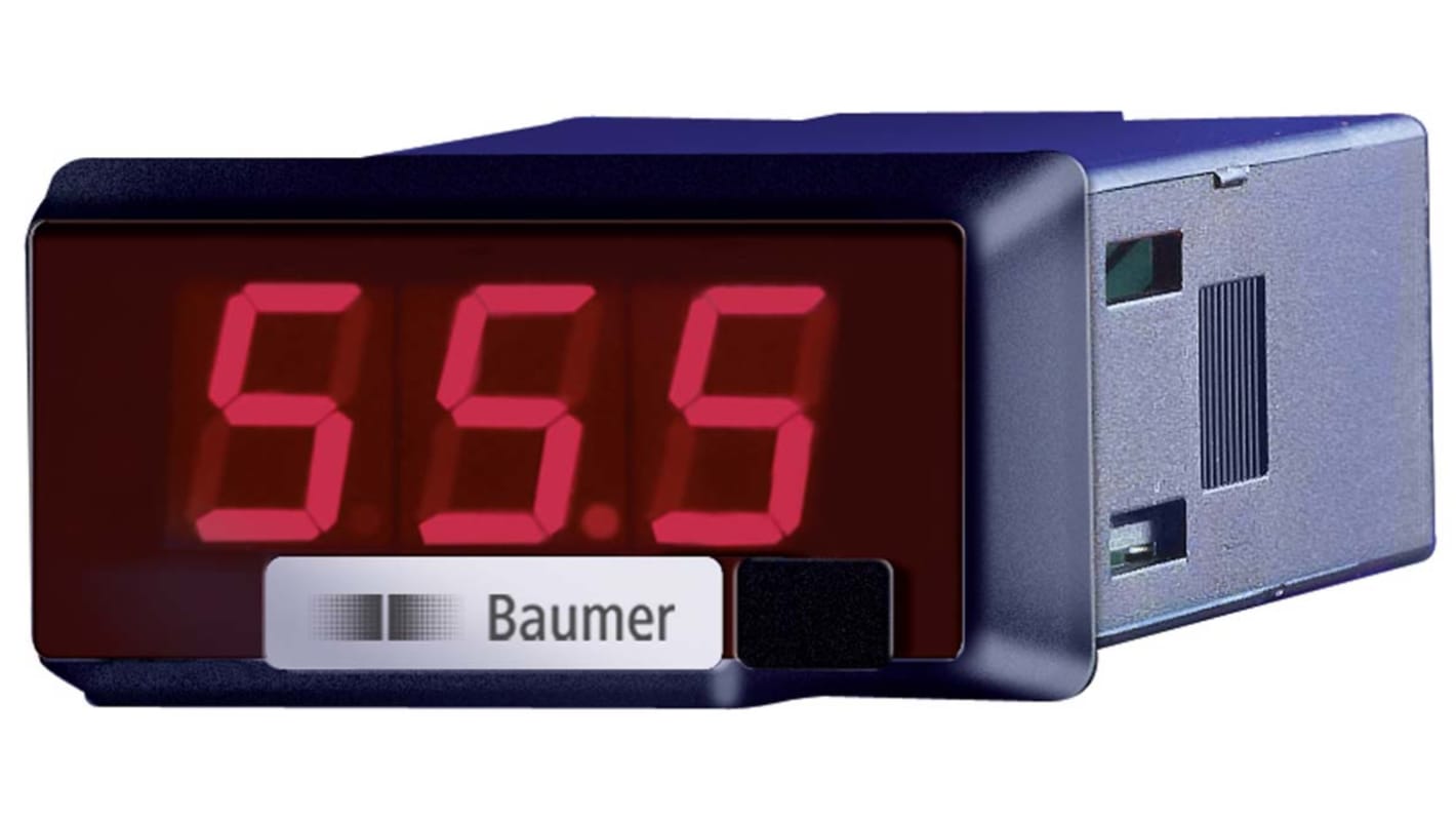 Voltímetro digital DC Baumer PA213, con display LED, 3 dígitos, dim. 44mm x 22mm