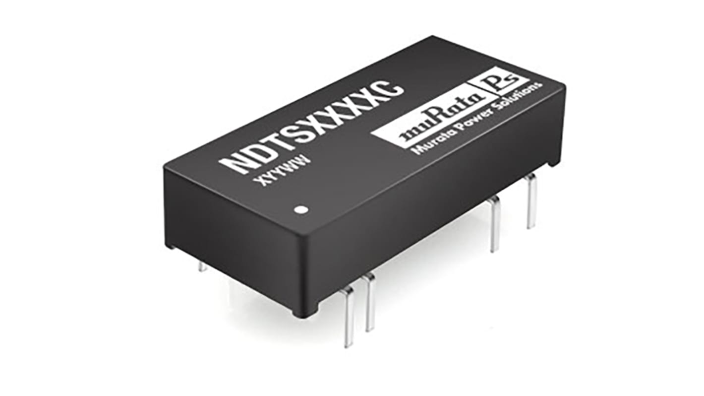 Murata Power Solutions NDTS Isolated DC-DC Converter, 15V dc/ 200mA Output, 4.5 → 9 V dc Input, 3W, Through