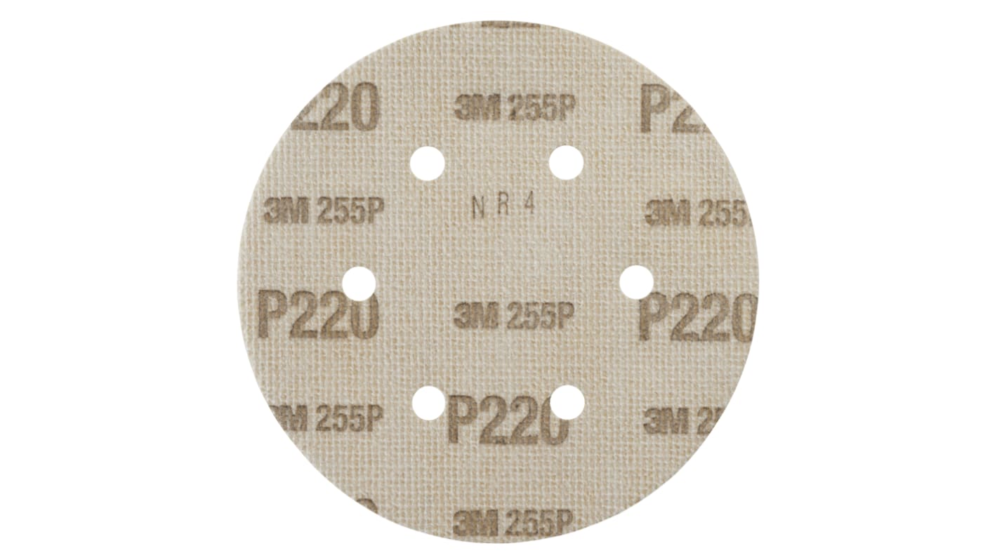 3M Aluminium Oxide Sanding Disc, 150mm, Very Fine Grade, P220 Grit, Hookit, 100 in pack