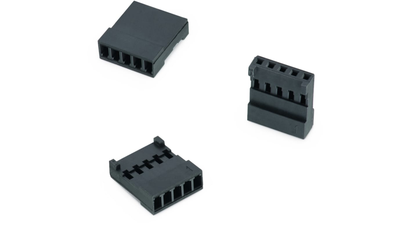 Boitier de connecteur Mâle, 5 contacts 1 rang , pas 2.54mm, Droit, Montage sur câble, série 48532480