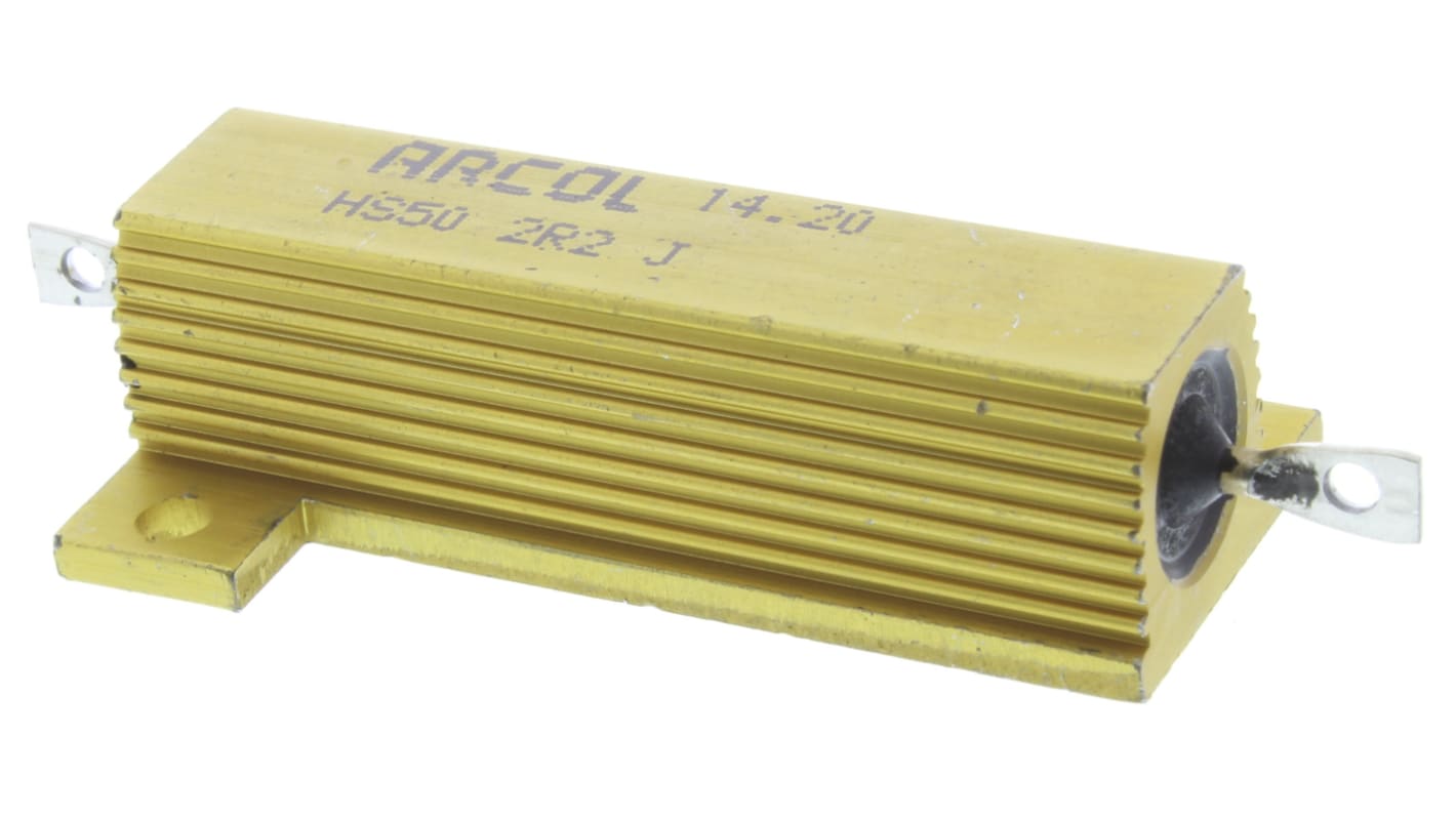 Arcol HS50 Wickel Lastwiderstand 2.2Ω ±5% / 50W, Alu Gehäuse Axialanschluss