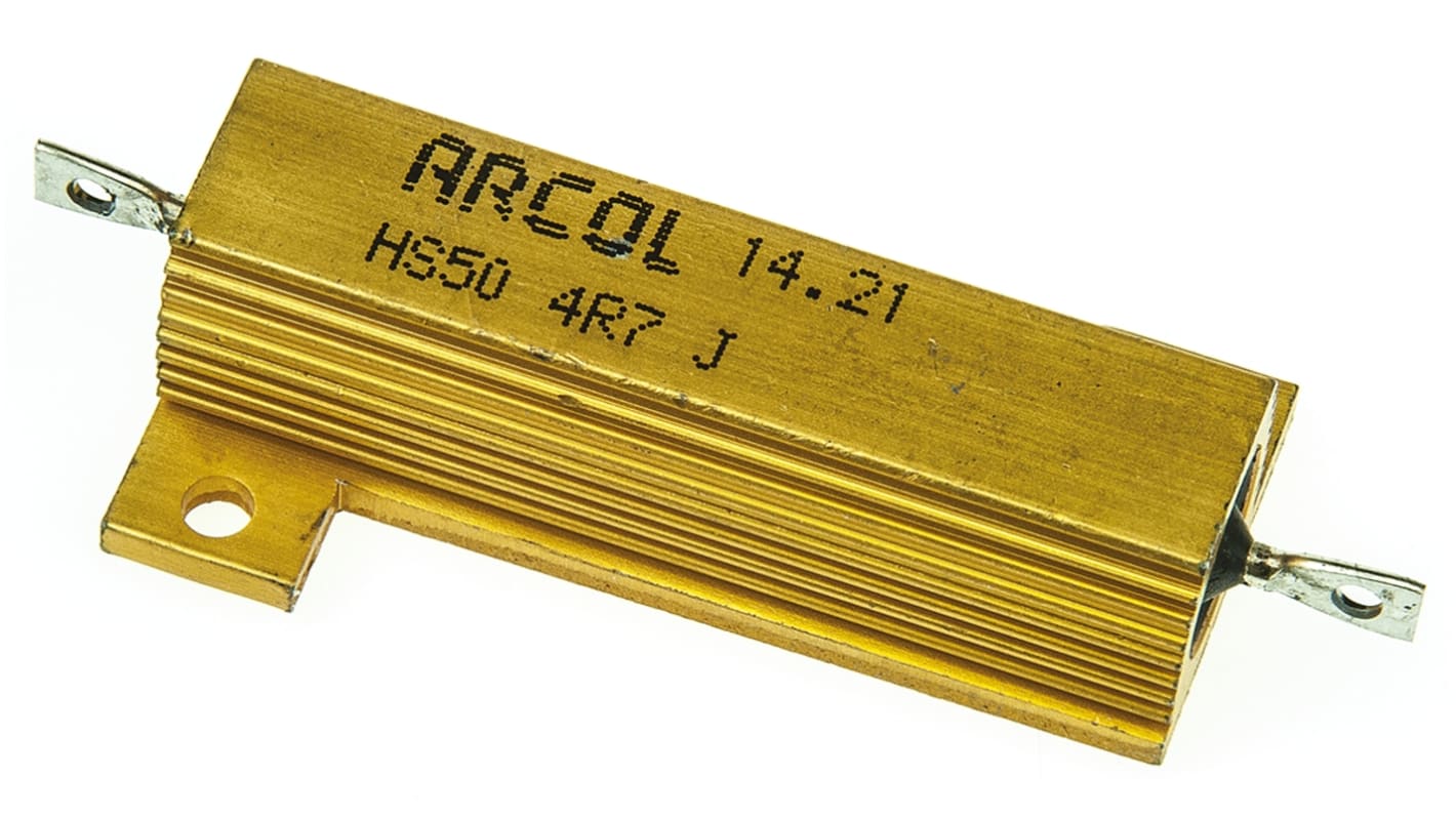 Arcol, 4.7Ω 50W Wire Wound Chassis Mount Resistor HS50 4R7 J ±5%