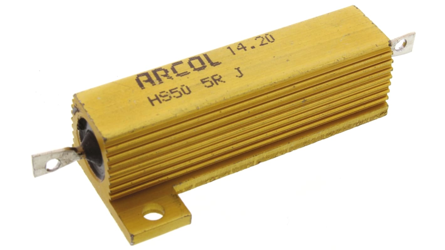 Arcol HS50 Wickel Lastwiderstand 5Ω ±5% / 50W, Alu Gehäuse Axialanschluss